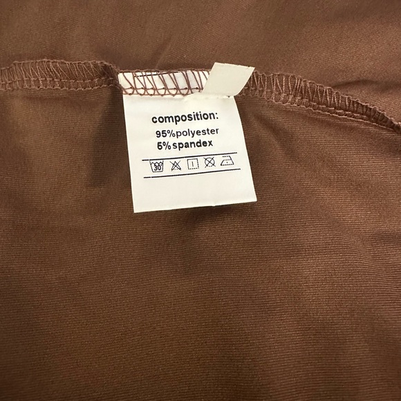 NWOT LONG BROWN DRESS WITH DOUBLE THIGH SPLITS - Picture 5 of 12